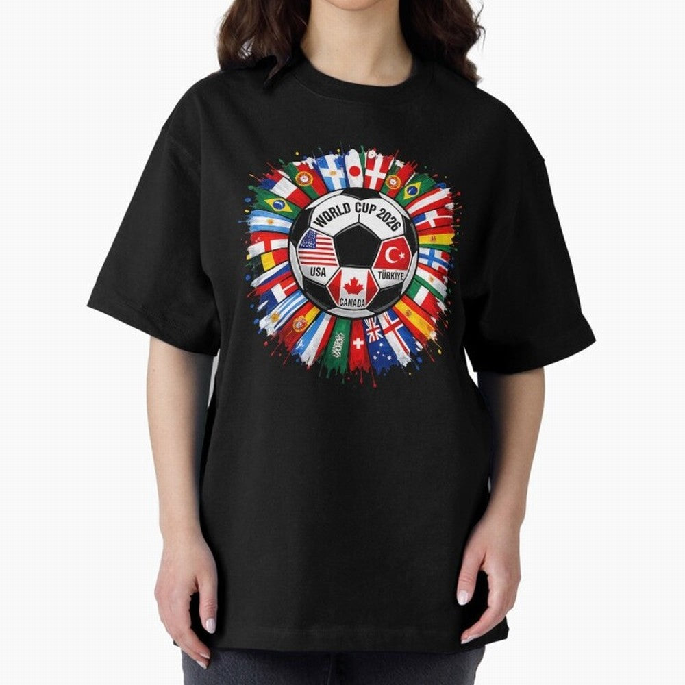 World Cup 2026 Shirt Soccer Tournament Fan Design International Flags Football Graphic Tee Sports Lover Gift Classic T-Shirt Bring Trophy Dreams to FIFA World Cup 2026 for Fans of Messi, CR7 and Mbappe and Argentina, France and Brazil, Bringing
