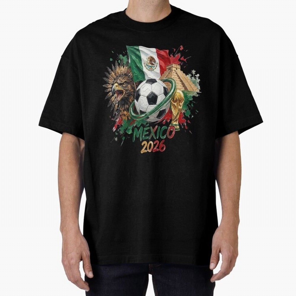 Mexico World Cup 2026 Oversized T-Shirt Turn Football Passion into FIFA World Cup 2026 Group Stage for Fans of Messi and Cristiano Ronaldo and Brazil, Portugal and Argentina, Bringing Fan Favorite Moments, National Team Passion, Big Match Drama and