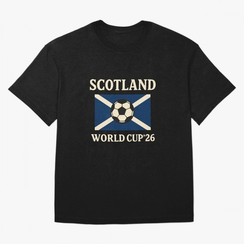 Scotland World Cup 2026 Oversized T-Shirt Celebrate Global Passion for FIFA World Cup 2026 Built around CR7 and Messi, Spain Energy, Football Festival Excitement, Trophy Ambitions, Country Rivalries and Star Player Buzz; Ideal for Passionate Fans