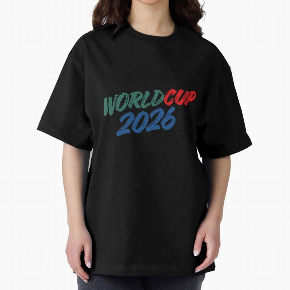 World Cup 2026 Oversized T-Shirt Bring International Match Energy to FIFA World Cup 2026 Driven by Messi, CR7 and Mbappe, Argentina Energy, Goal Celebration Energy, Supporter Heritage, Football Icons and Worldwide Tournament Joy; Ideal for Football