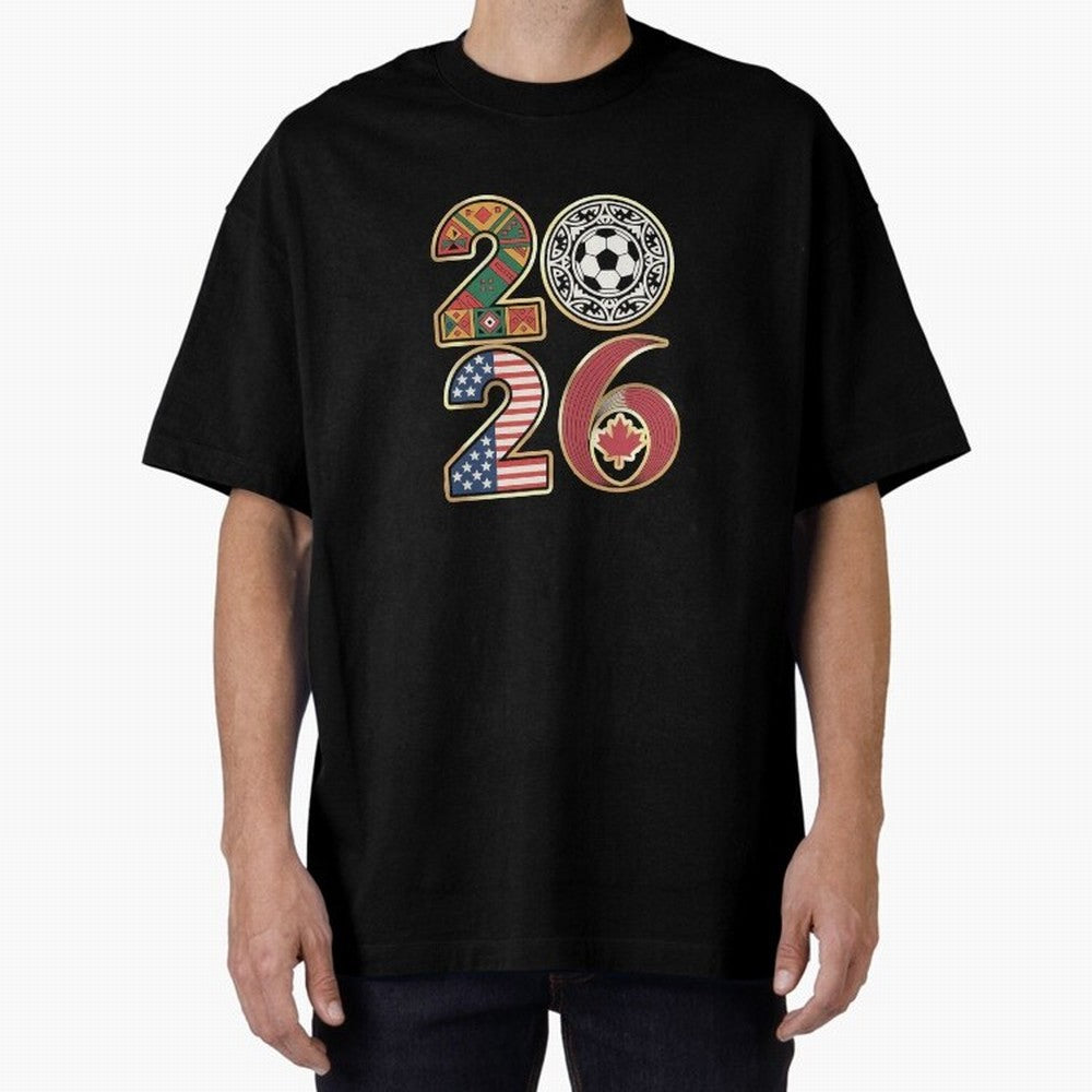 2026 Football Countries Design ¨C USA, Canada & Mexico Inspired Art Oversized T-Shirt Stand Proud for the FIFA World Cup 2026 USA Canada Mexico Journey through Messi and Cristiano Ronaldo Highlights, England and Germany Pride, Football Passion,