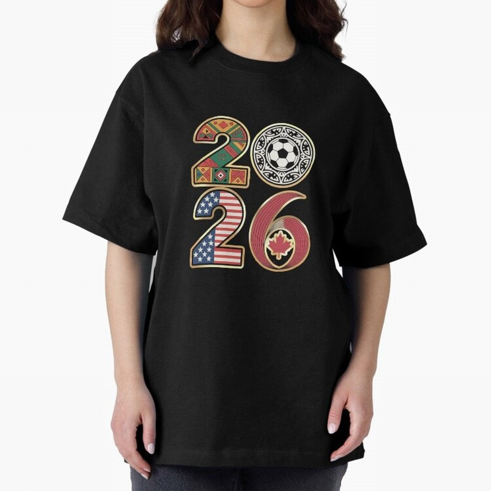 2026 Football Countries Design ¨C USA, Canada & Mexico Inspired Art Oversized T-Shirt Stand Proud for the FIFA World Cup 2026 USA Canada Mexico Journey through Messi and Cristiano Ronaldo Highlights, England and Germany Pride, Football Passion,