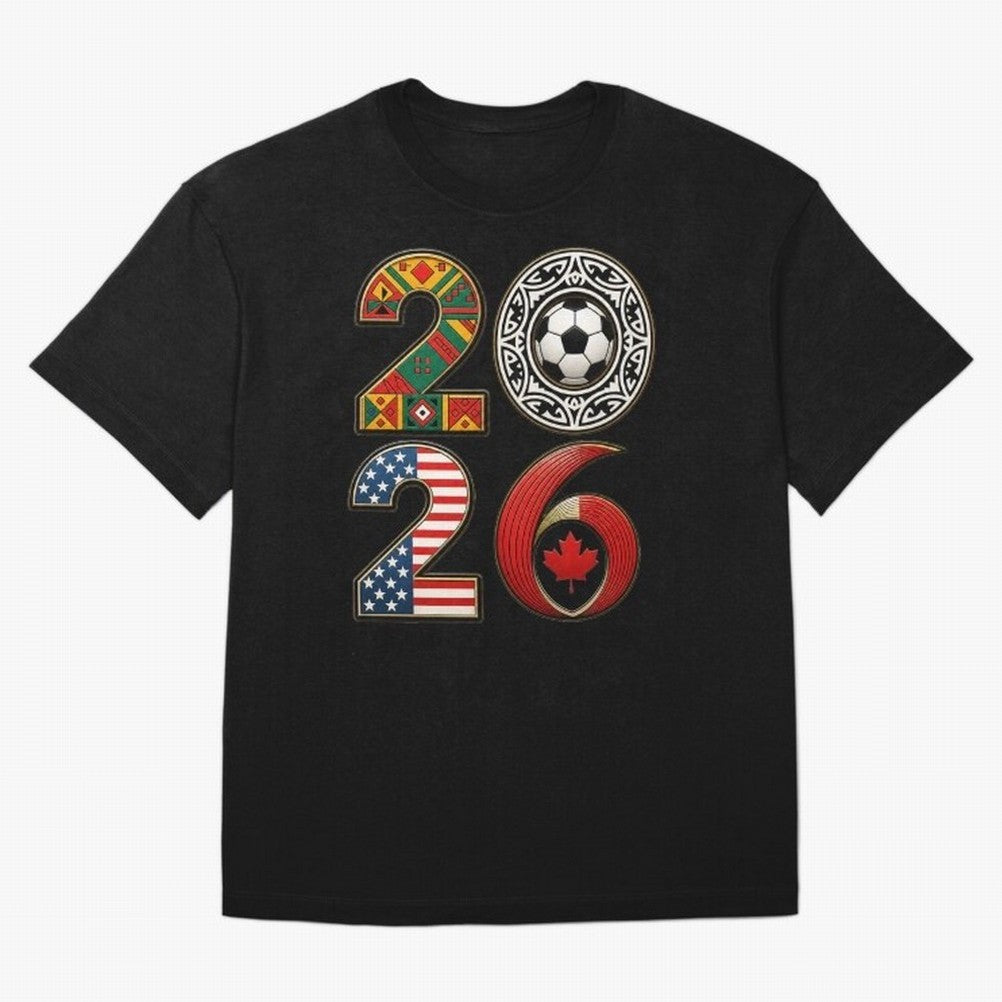 United 2026 Soccer Fan - North America Host Countries Oversized T-Shirt Honor FIFA World Cup 2026 USA Canada Mexico for Fans of Haaland and Mbappe and Brazil, Bringing Global Supporter Spirit, Legendary Goals, National Colors and Tournament