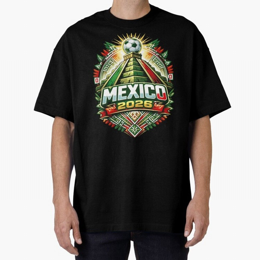 Mexico Soccer 2026 Art Oversized T-Shirt Remember the FIFA World Cup 2026 Group Stage Journey through Messi, CR7 and Mbappe Highlights, Argentina and Brazil Pride, Goal Celebration Energy, Supporter Heritage, Football Icons and Worldwide Tournament