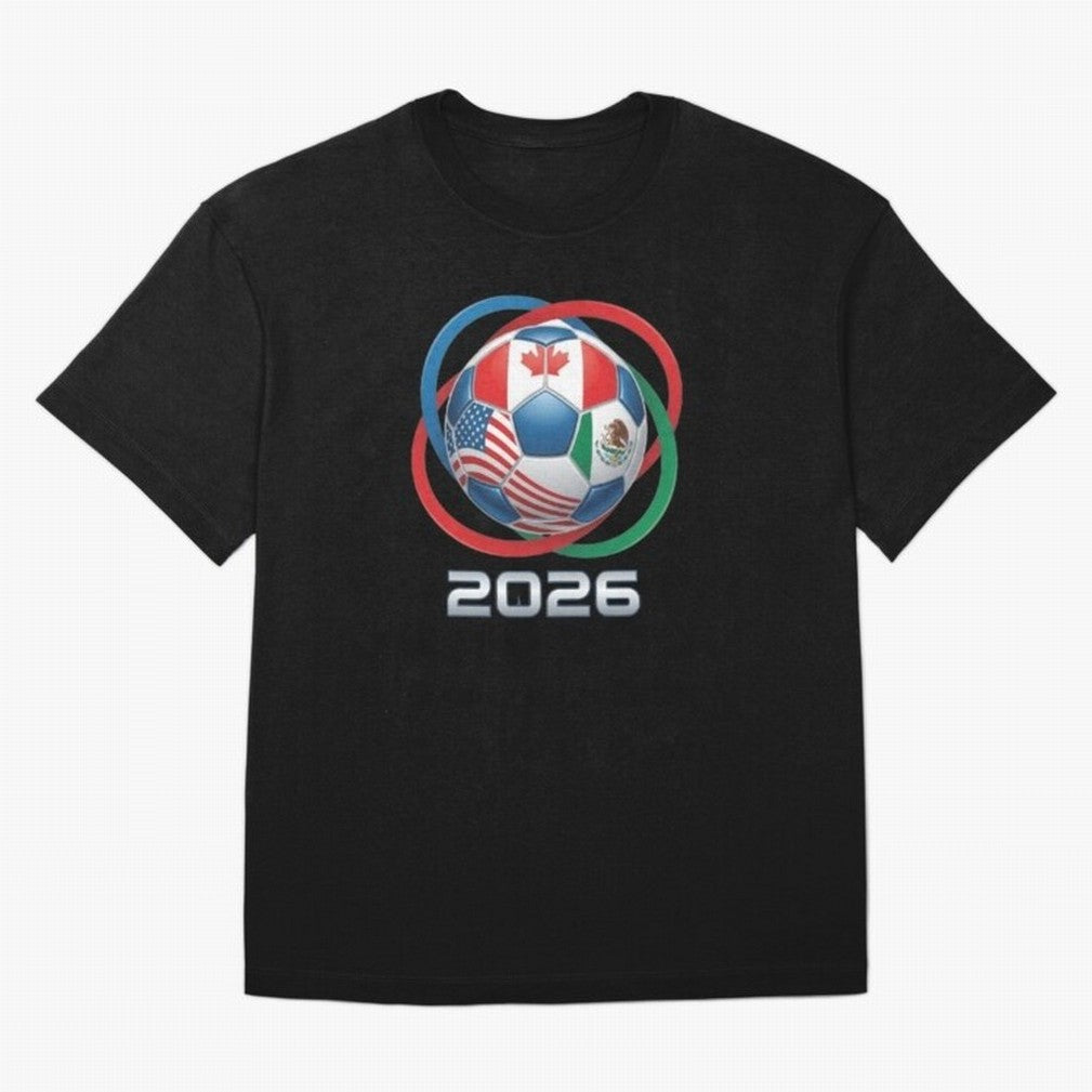 3D Realistic World Cup 2026 Soccer Ball with Rings Oversized T-Shirt Honor the Beautiful Game during FIFA World Cup 2026 Group Stage for Fans of CR7 and Messi and France and Portugal, Bringing Champion Mindset, Group Stage Buzz, Knockout Tension