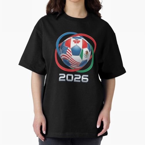 3D Realistic World Cup 2026 Soccer Ball with Rings Oversized T-Shirt Honor the Beautiful Game during FIFA World Cup 2026 Group Stage for Fans of CR7 and Messi and France and Portugal, Bringing Champion Mindset, Group Stage Buzz, Knockout Tension