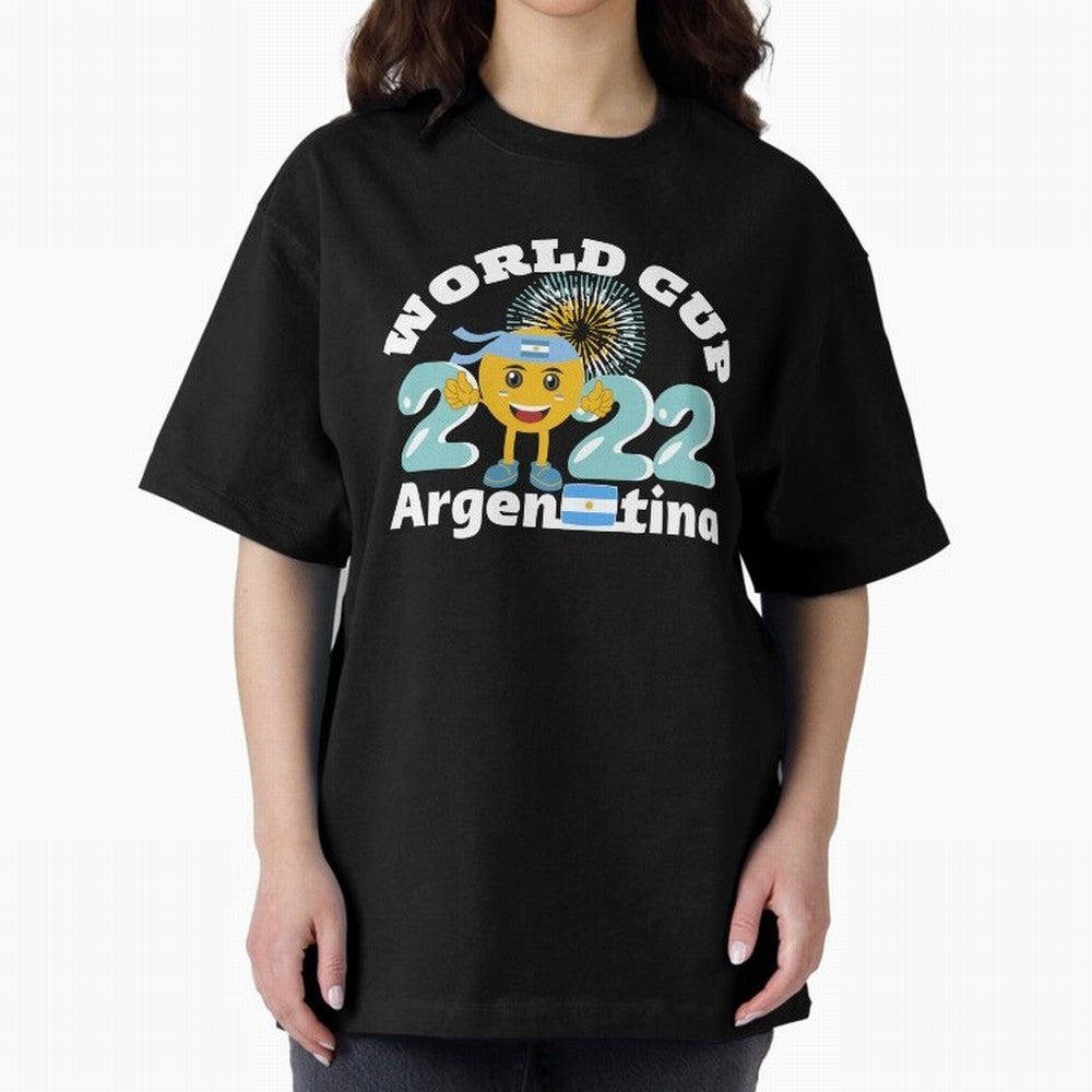 Football World Cup 2022 Winner. Argentina 2022. Oversized T-Shirt Embrace FIFA World Cup 2026 USA Canada Mexico for Fans of Haaland and England and Germany, Bringing Match Day Excitement, Supporter Culture, Golden Goals and Global Football Passion;