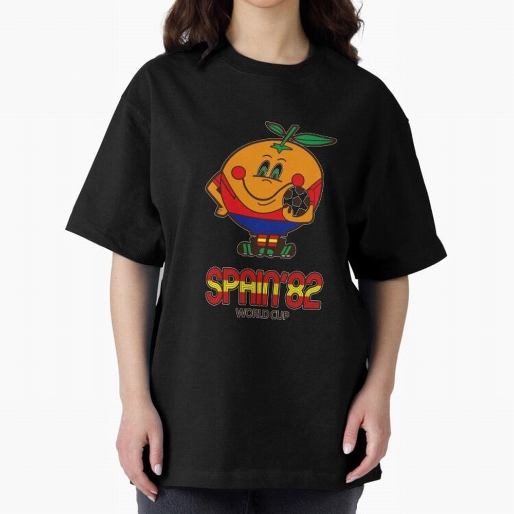 Spain 1982 World Cup- Soccer Oversized T-Shirt Join FIFA World Cup 2026 USA Canada Mexico Spirit, with Portugal, Spain and Germany, Neymar, Vintage Soccer Flavor, Modern Football Stars, National Flags and Final Night Emotion; Created for Match Day