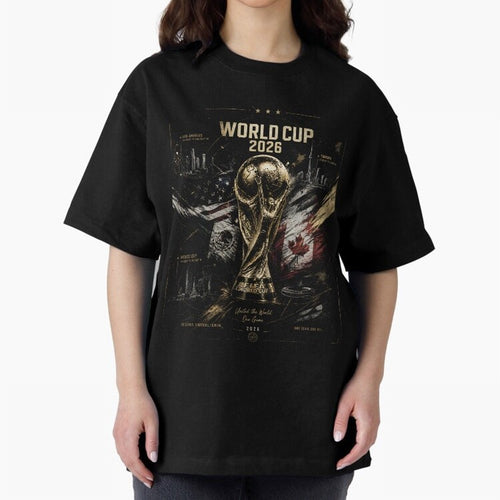 2026 FIFA World Cup Oversized T-Shirt Join the Countdown to the FIFA World Cup 2026 Group Stage Journey through Haaland and Mbappe Highlights, Argentina, France and Brazil Pride, Championship Spirit, Famous Goals, Roaring Crowds and International