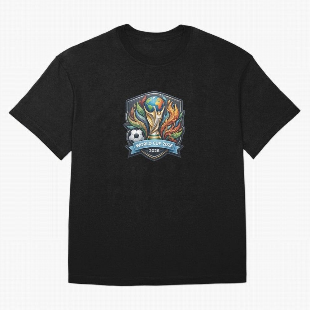 World Cup 2026 Football Crest - Retro Vintage Sticker Oversized T-Shirt Mark the FIFA World Cup 2026 Group Stage Journey through Mbappe Highlights, Brazil, Portugal and Argentina Pride, Fan Favorite Moments, National Team Passion, Big Match Drama