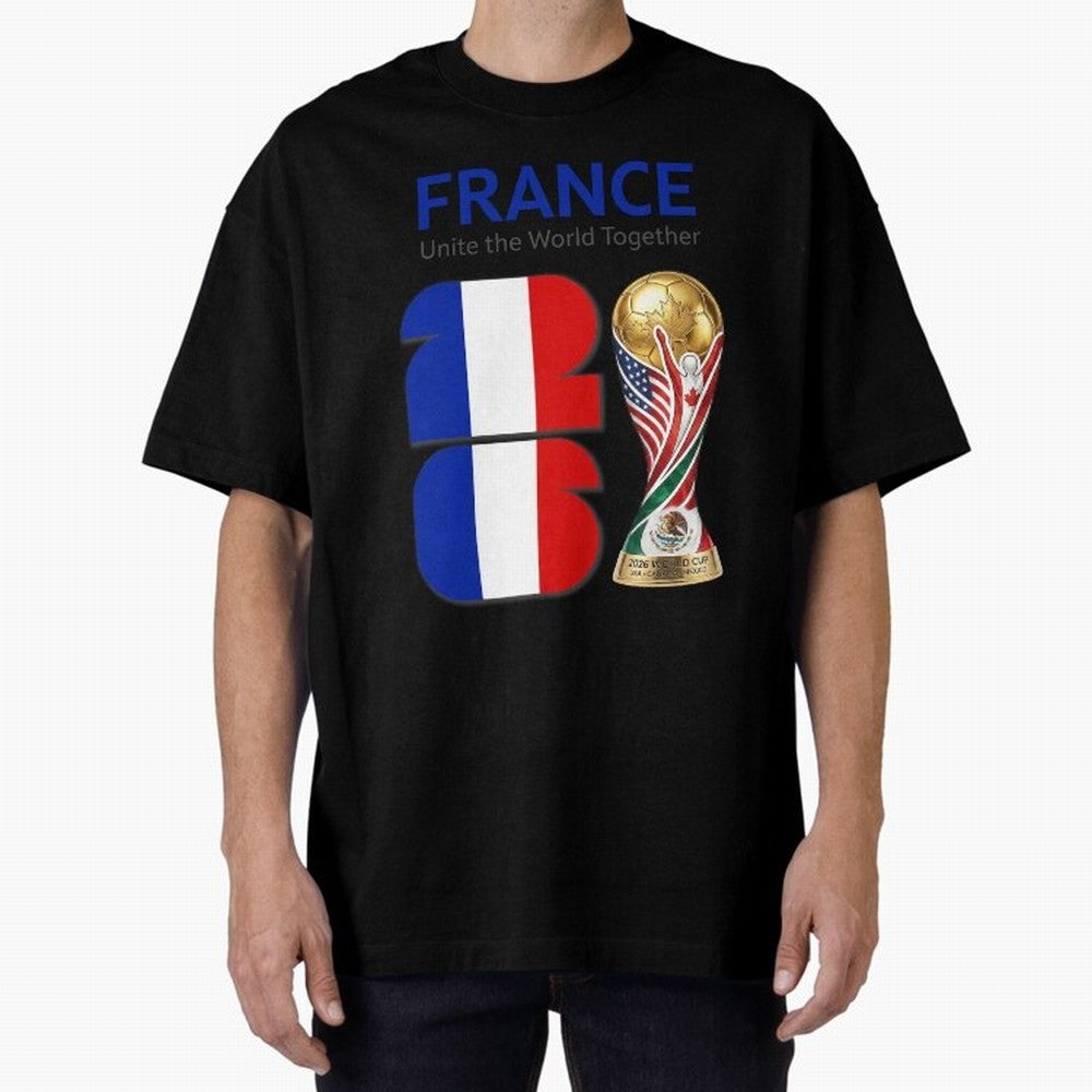 World Cup 2026, IMG 030, FRANCE 001 Oversized T-Shirt Follow Every Goal of FIFA World Cup 2026 Group Stage for Fans of Neymar and Brazil, Portugal and Argentina, Bringing Championship Spirit, Famous Goals, Roaring Crowds and International Football