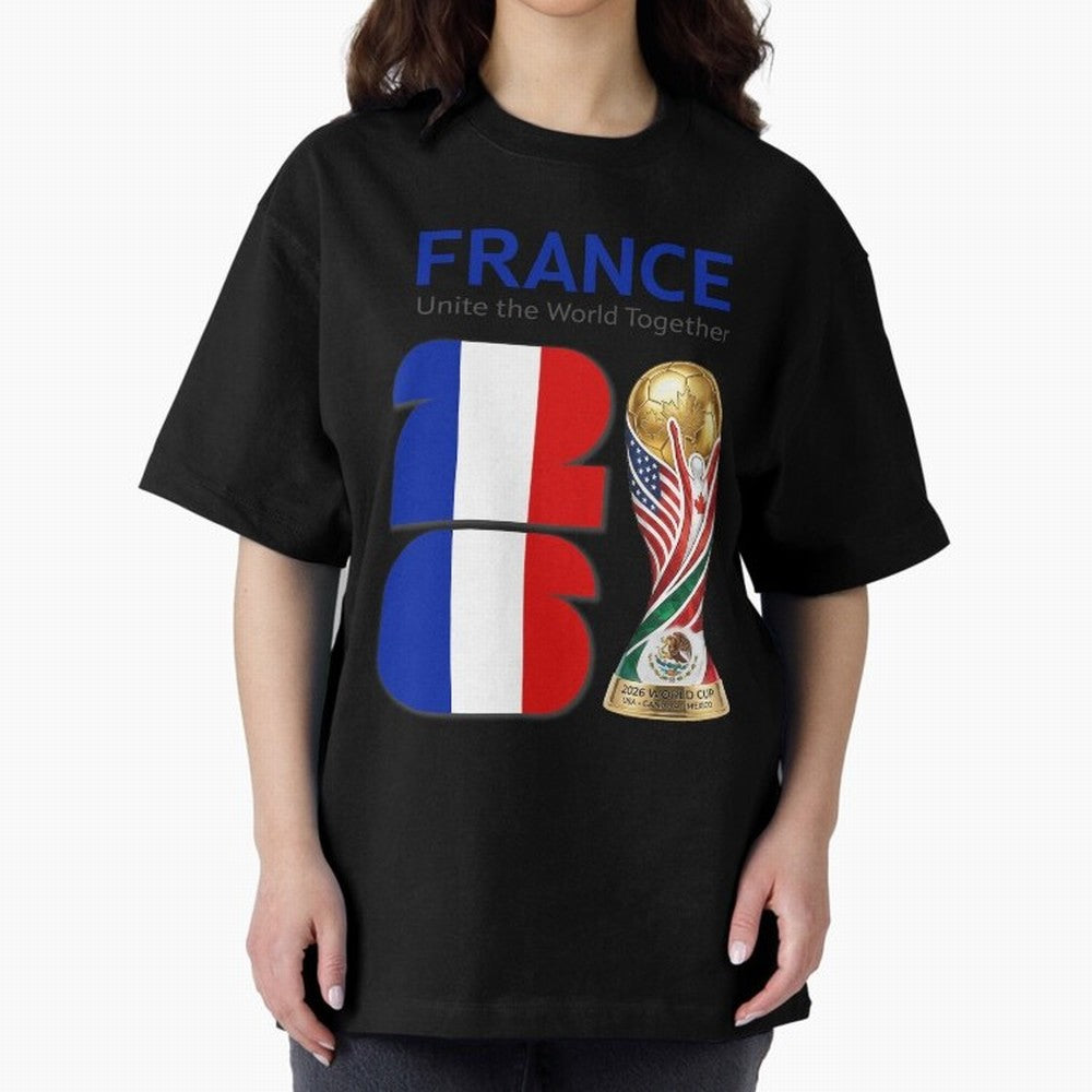 World Cup 2026, IMG 030, FRANCE 001 Oversized T-Shirt Follow Every Goal of FIFA World Cup 2026 Group Stage for Fans of Neymar and Brazil, Portugal and Argentina, Bringing Championship Spirit, Famous Goals, Roaring Crowds and International Football