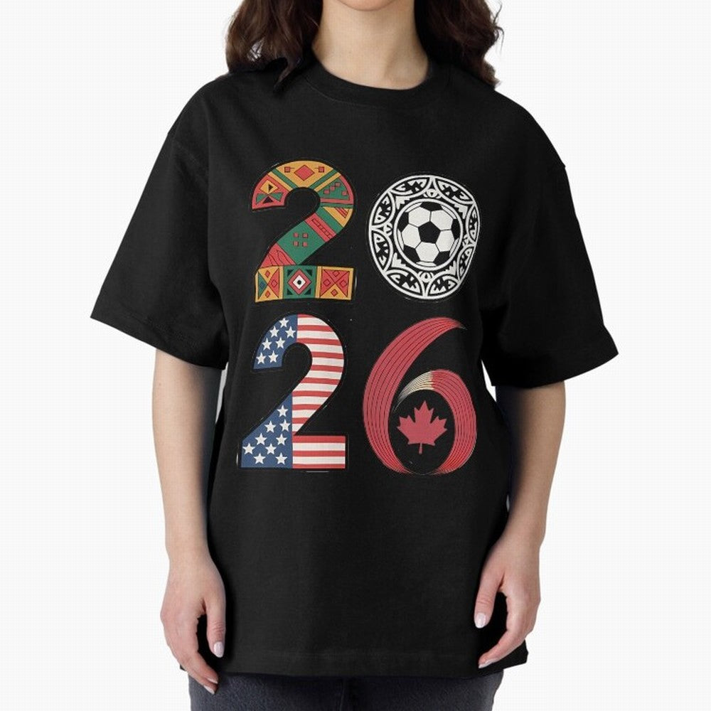 2026 Football Countries Design Usa Canada Mexico Inspired Oversized T-Shirt Celebrate Unforgettable Nights in FIFA World Cup 2026 for Fans of Haaland and Mbappe and Spain, Bringing Soccer Culture, Superstar Moments, National Team Dreams and