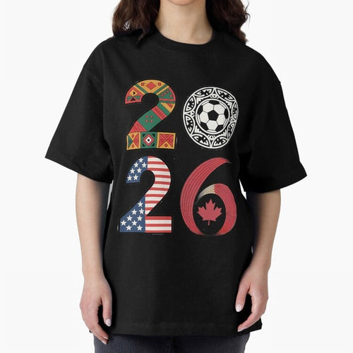 2026 Football Countries Design Usa Canada Mexico Inspired Oversized T-Shirt Celebrate Unforgettable Nights in FIFA World Cup 2026 for Fans of Haaland and Mbappe and Spain, Bringing Soccer Culture, Superstar Moments, National Team Dreams and