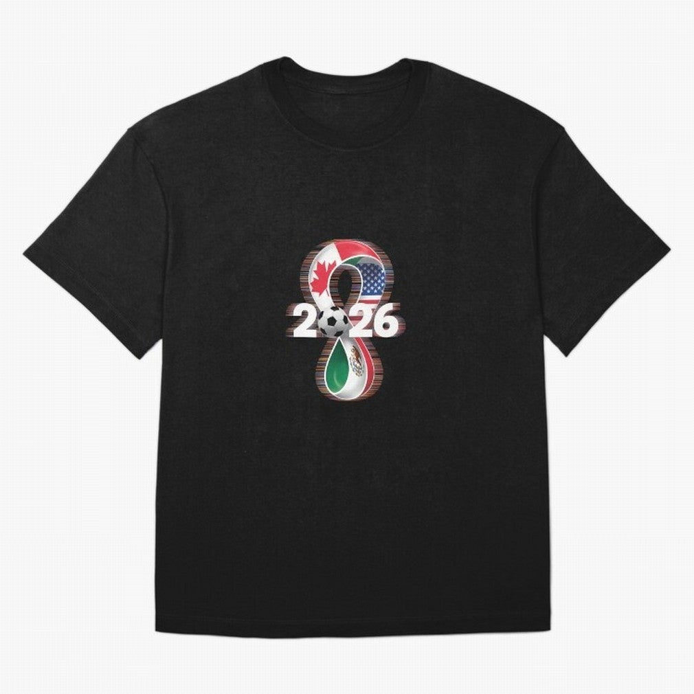 Usa Canada Mexico Soccer Football 2026 Oversized T-Shirt Celebrate Soccer Greatness during FIFA World Cup 2026 Group Stage Spirit, Built around Brazil, Portugal and Argentina, Messi, CR7 and Mbappe, Football History, Final Match Energy, Crowd Noise