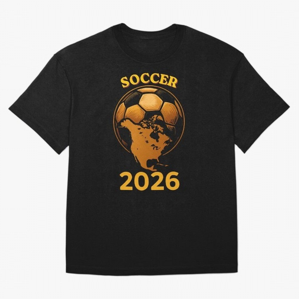 Soccer 2026 North America Football Fan Gift Shirt Oversized T-Shirt Back Your Heroes with FIFA World Cup 2026 Group Stage for Fans of Mbappe and England, France and Netherlands, Bringing Football Passion, Legendary Performances, Festival Vibes and