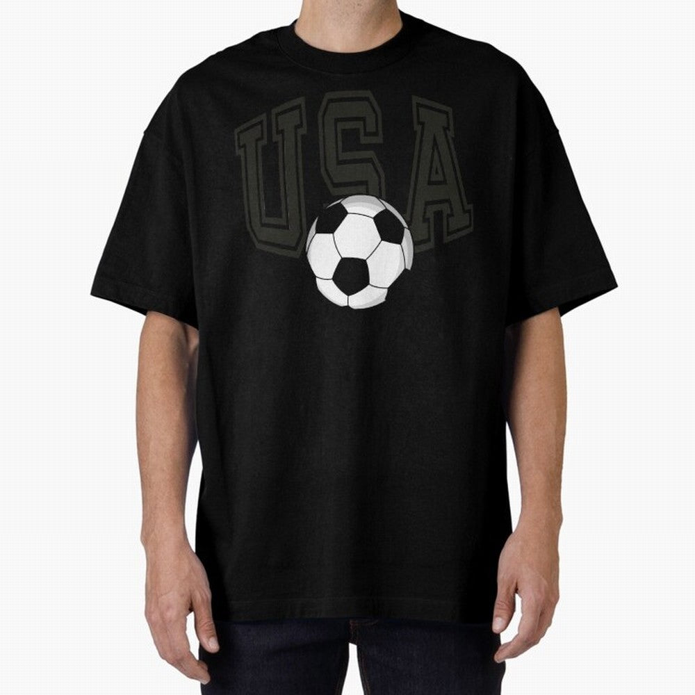 USA soccer ball American world cup 2026 fan Oversized T-Shirt Make Every Match About Match Day Hype around FIFA World Cup 2026, Neymar, Haaland and Cristiano Ronaldo, Portugal, Spain and Germany, Championship Spirit, Famous Goals, Roaring Crowds