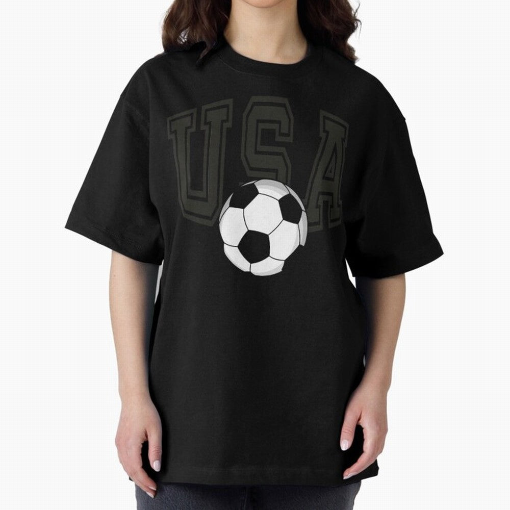 USA soccer ball American world cup 2026 fan Oversized T-Shirt Make Every Match About Match Day Hype around FIFA World Cup 2026, Neymar, Haaland and Cristiano Ronaldo, Portugal, Spain and Germany, Championship Spirit, Famous Goals, Roaring Crowds