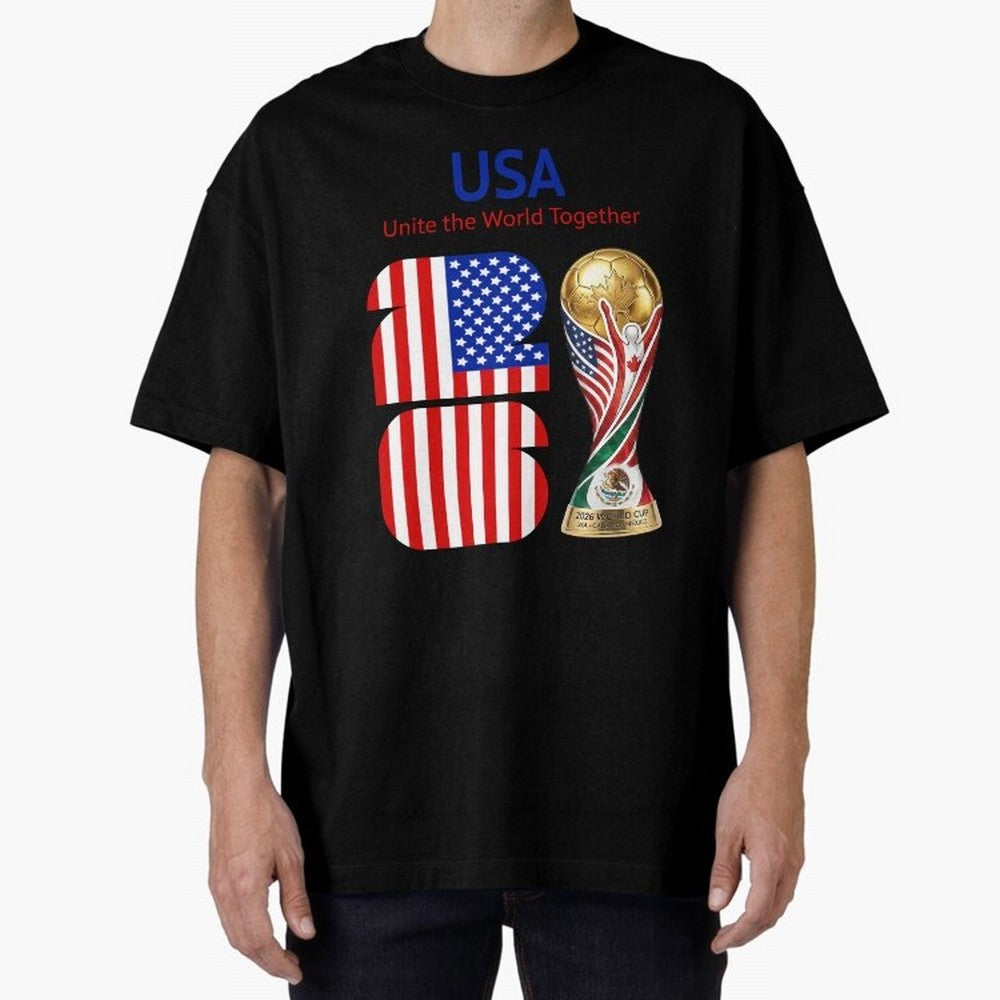 World Cup 2026, IMG 020, USA 001 Oversized T-Shirt Step into Match Day Hype around FIFA World Cup 2026 USA Canada Mexico, Messi, CR7 and Mbappe, Argentina, Champion Mindset, Group Stage Buzz, Knockout Tension and Passionate Fan Culture; Ideal for