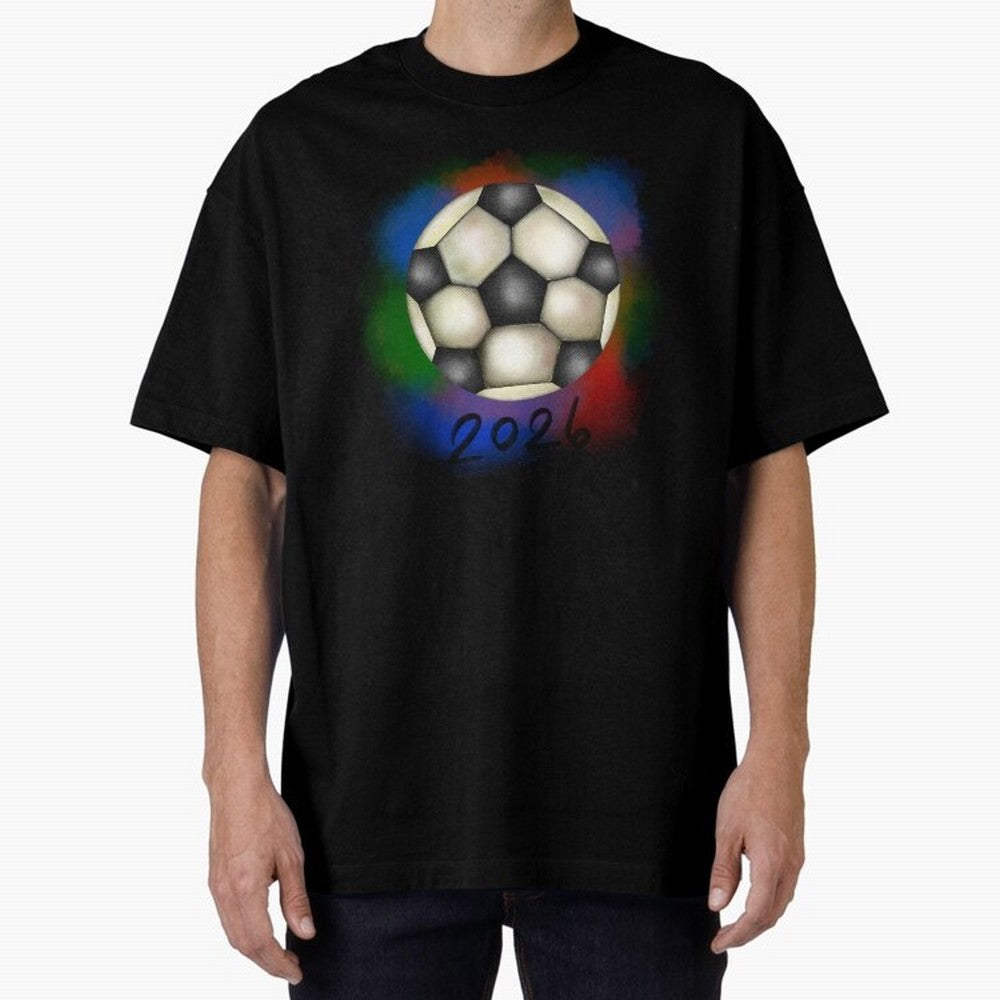 Football soccer Oversized T-Shirt Celebrate Rivalries and Pride in Global Football Passion for FIFA World Cup 2026, Inspired by Haaland and Mbappe, England, France and Netherlands, Champion Mindset, Group Stage Buzz, Knockout Tension and Passionate