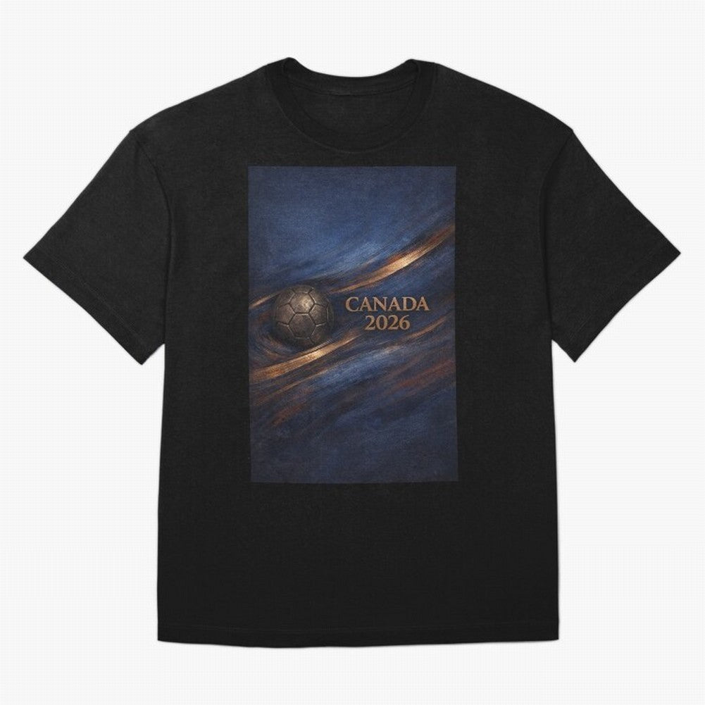 Canada 2026 Soccer Inspired Design Oversized T-Shirt Celebrate the Biggest Stage of FIFA World Cup 2026 USA Canada Mexico Featuring Mbappe and Neymar, Brazil Energy, Match Day Excitement, Supporter Culture, Golden Goals and Global Football Passion;