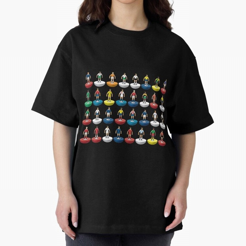 World Subbuteo players Oversized T-Shirt Show Up for the Glory of Global Football Passion for FIFA World Cup 2026 Group Stage, Built around Neymar, Germany, Game Day Rituals, Football Legends, Country Pride and the Road to the Final; Great for