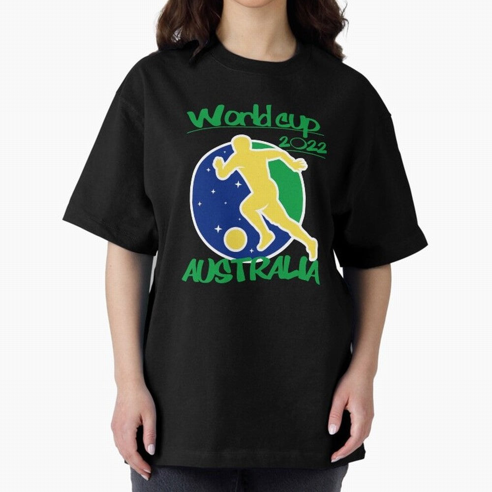 Australia World Cup 2022 Oversized T-Shirt Bring Trophy Dreams to FIFA World Cup 2026 Filled with Neymar, Haaland and Cristiano Ronaldo, Spain Energy, Tournament Hype, Historic Matchups, Family Viewing Parties and Global Sports Pride; Built for