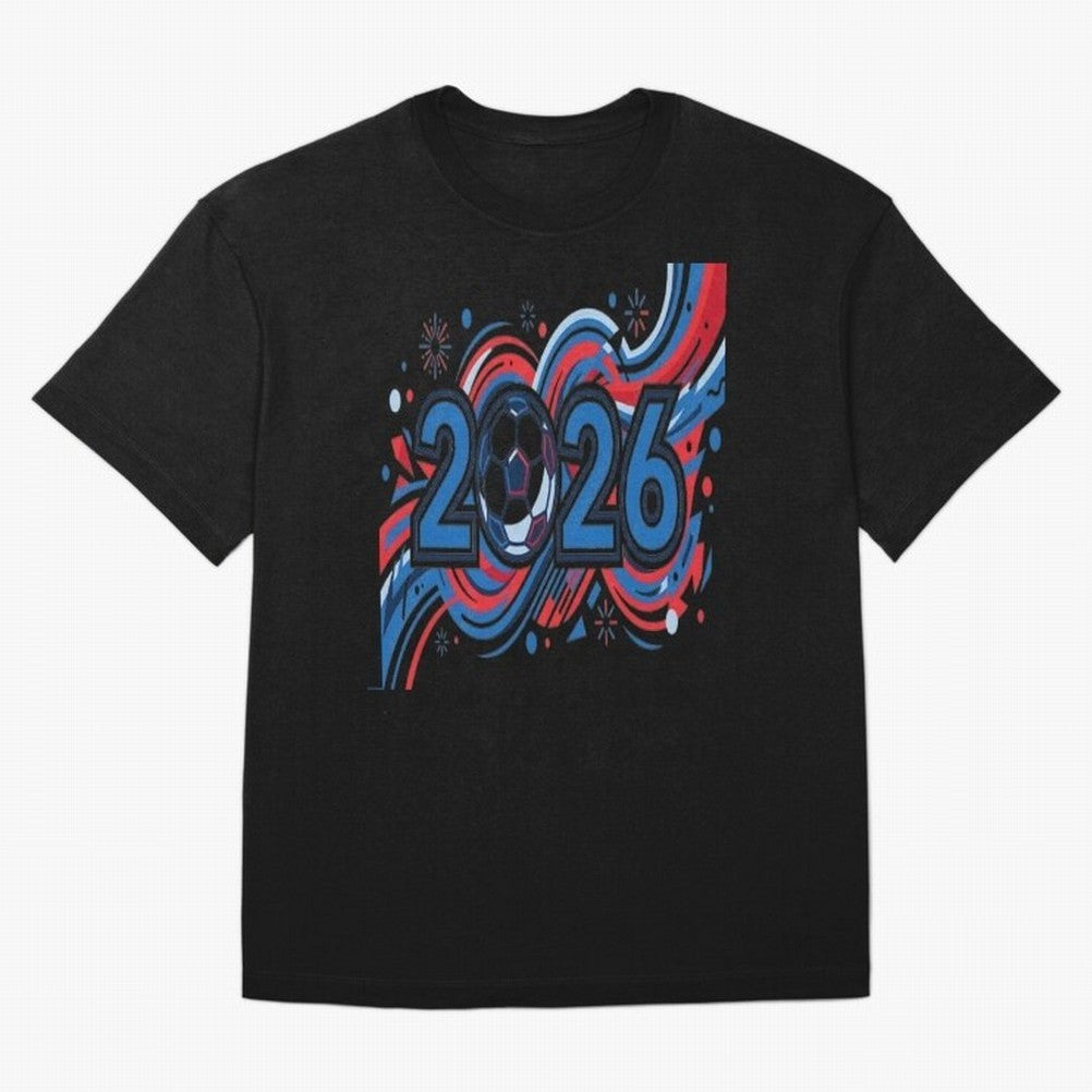 Football 2026 Oversized T-Shirt Enjoy Global Football Passion for FIFA World Cup 2026, Highlighting Neymar, Haaland and Cristiano Ronaldo, Brazil, Portugal and Argentina, Vintage Soccer Flavor, Modern Football Stars, National Flags and Final Night