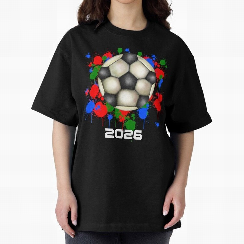 Football 2026 Oversized T-Shirt Carry the Colors and Pride of FIFA World Cup 2026 Group Stage for Fans of CR7 and Messi and Germany, Bringing Worldwide Fan Energy, Dramatic Goals, Stadium Lights and Championship Celebrations; Perfect for People Who