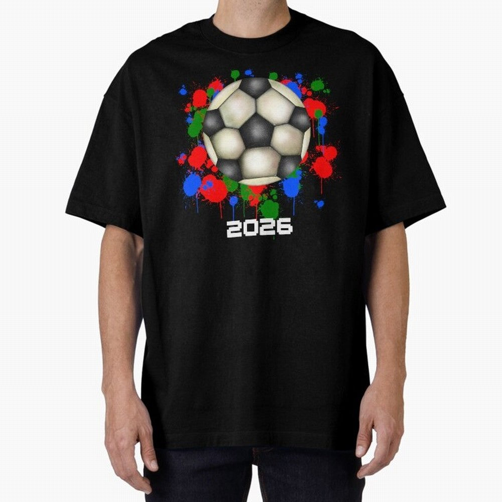 Football 2026 Oversized T-Shirt Carry the Colors and Pride of FIFA World Cup 2026 Group Stage for Fans of CR7 and Messi and Germany, Bringing Worldwide Fan Energy, Dramatic Goals, Stadium Lights and Championship Celebrations; Perfect for People Who