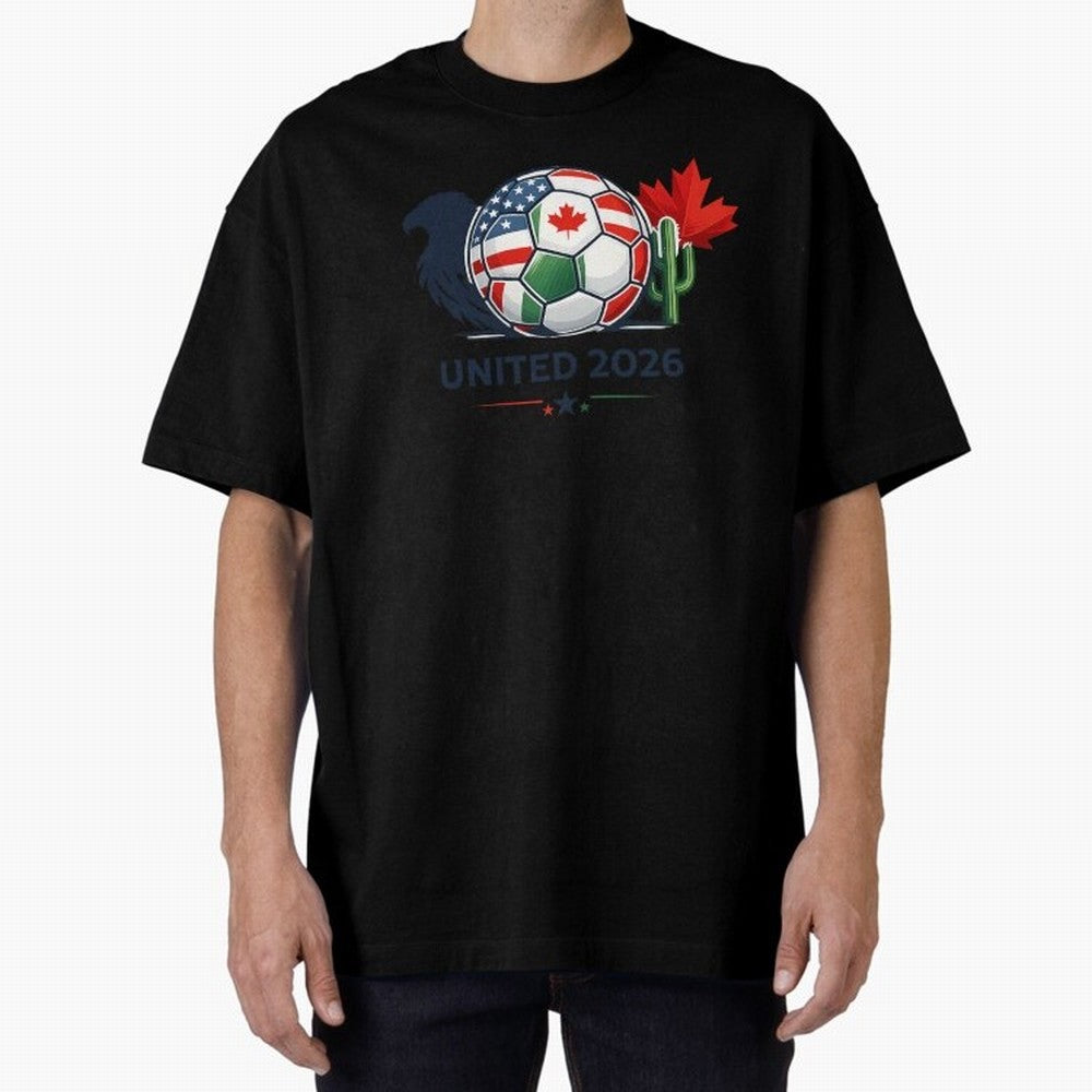 World Cup 2026 United Soccer Design Oversized T-Shirt Celebrate Fan Favorites in FIFA World Cup 2026 Group Stage Spirit, Featuring Germany, Messi and Cristiano Ronaldo, Football History, Final Match Energy, Crowd Noise and Once in a Lifetime
