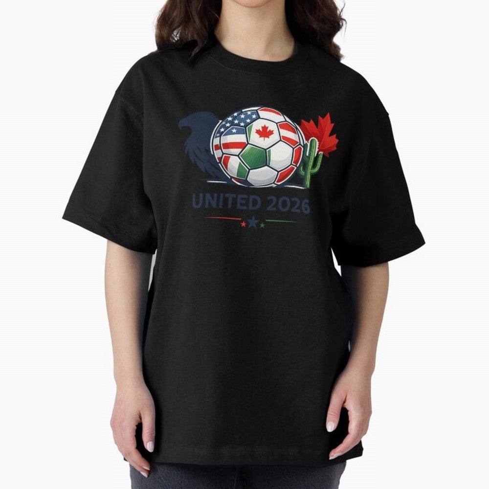 World Cup 2026 United Soccer Design Oversized T-Shirt Celebrate Fan Favorites in FIFA World Cup 2026 Group Stage Spirit, Featuring Germany, Messi and Cristiano Ronaldo, Football History, Final Match Energy, Crowd Noise and Once in a Lifetime
