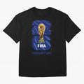 World Cup26 Houston Trophy Oversized T-Shirt Honor the Football Icons of FIFA World Cup 2026 USA Canada Mexico Spirit, Featuring Spain, Haaland and Mbappe, Match Day Excitement, Supporter Culture, Golden Goals and Global Football Passion; Great for