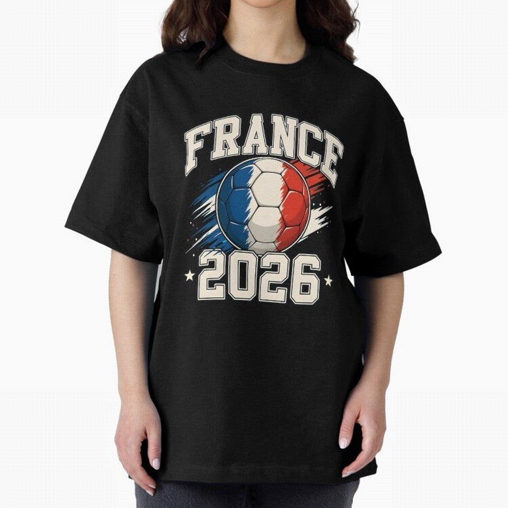 France 2026 World Cup for Football Fans and Teams Oversized T-Shirt Honor the Football Icons of Match Day Hype around FIFA World Cup 2026 Group Stage, Mbappe and Neymar, Brazil, Portugal and Argentina, Goal Celebration Energy, Supporter Heritage,
