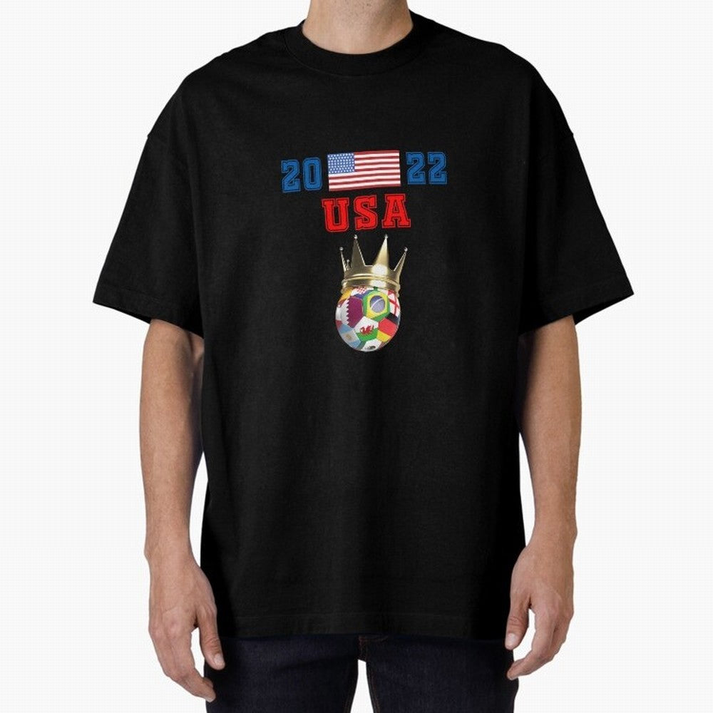 Usa World Cup Jersey 2022 Oversized T-Shirt Make Every Kick Count in FIFA World Cup 2026 USA Canada Mexico for Fans of Neymar, Haaland and Cristiano Ronaldo and Portugal, Bringing Fan Favorite Moments, National Team Passion, Big Match Drama and