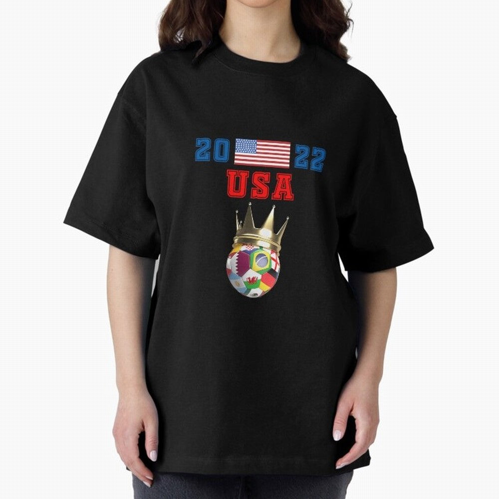 Usa World Cup Jersey 2022 Oversized T-Shirt Make Every Kick Count in FIFA World Cup 2026 USA Canada Mexico for Fans of Neymar, Haaland and Cristiano Ronaldo and Portugal, Bringing Fan Favorite Moments, National Team Passion, Big Match Drama and