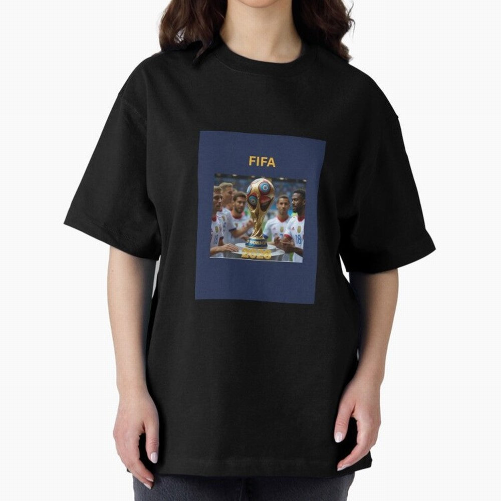 WORLD CUP FOOTBALL 2026 Oversized T-Shirt Step into FIFA World Cup 2026 Capturing Messi, CR7 and Mbappe, England and Germany Energy, Soccer Culture, Superstar Moments, National Team Dreams and Competitive Fire; Ideal for Passionate Fans Who Love
