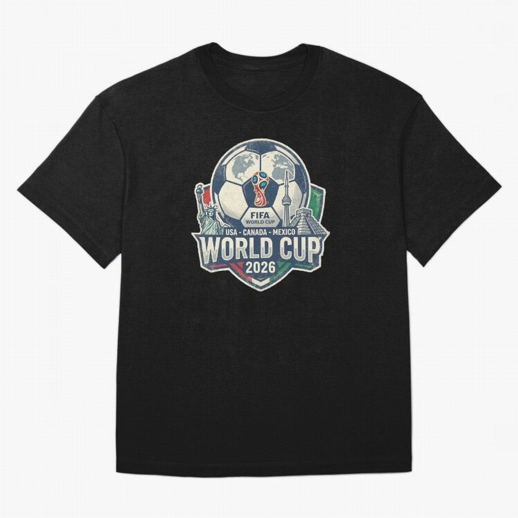 North America United Soccer 2026 Vintage Crest Oversized T-Shirt Feel the Heartbeat of Global Football Passion for FIFA World Cup 2026 USA Canada Mexico, Connected to Mbappe and Neymar, Argentina and Brazil, Classic Soccer Heritage, Championship