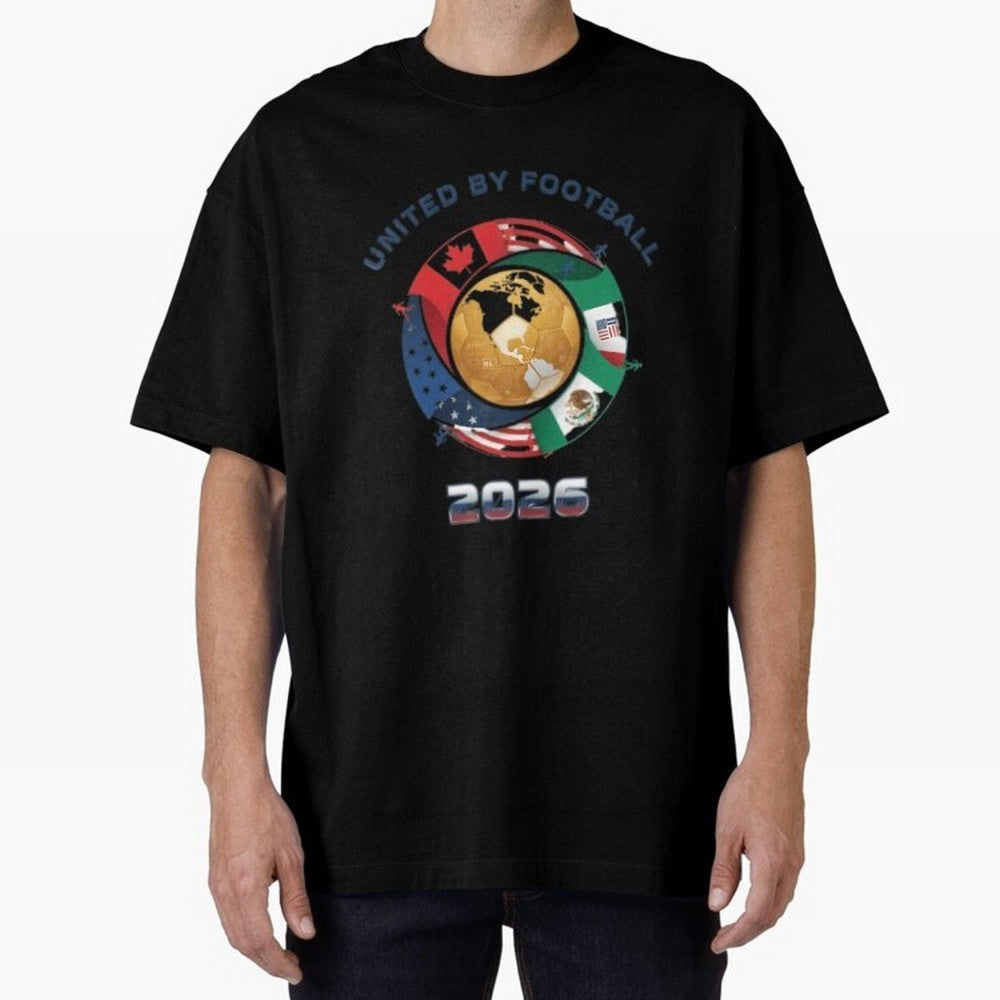 United By Football 2026 Oversized T-Shirt Wear the Spirit of Match Day Hype around FIFA World Cup 2026, Cristiano Ronaldo, Haaland and CR7, England, Fan Favorite Moments, National Team Passion, Big Match Drama and Soccer History; Ideal for Fans Who