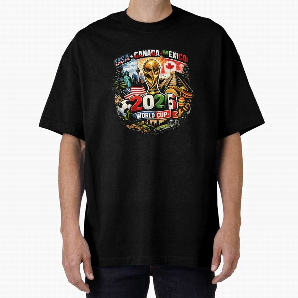 World Cup 2026 Funny Soccer Tournament 2026 T-Shirt_88656674 Oversized T-Shirt Carry National Pride through FIFA World Cup 2026 USA Canada Mexico Driven by Cristiano Ronaldo, Haaland and CR7, Spain and Netherlands Energy, Retro Football Energy,