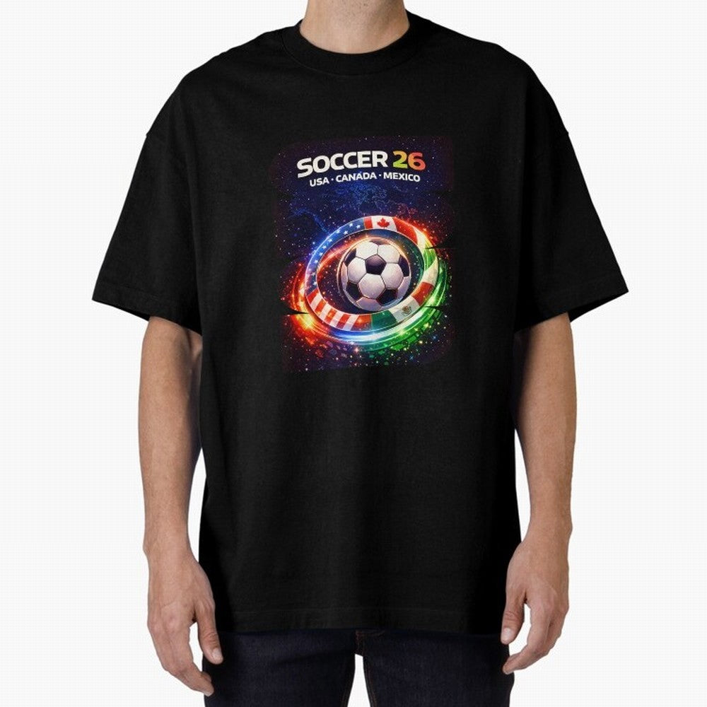North America Soccer 2026 Soccer 26 Usa Canada Mexico Fan United 2026 Soccer Oversized T-Shirt Honor Champions and Dreams in FIFA World Cup 2026 USA Canada Mexico Capturing Cristiano Ronaldo, Brazil Energy, Classic Soccer Heritage, Championship