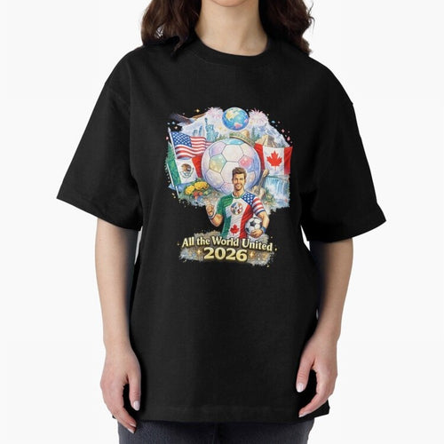 All The World United 2026 Football Design Oversized T-Shirt Celebrate the Stars of the FIFA World Cup 2026 Journey through Neymar, Haaland and Cristiano Ronaldo Highlights, Netherlands Pride, Game Day Rituals, Football Legends, Country Pride and