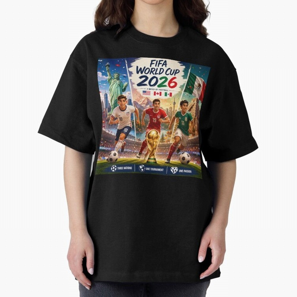 United by Football 2026 #football 2026 Oversized T-Shirt Turn Up for Match Day Hype around FIFA World Cup 2026, Messi, Argentina, France and Brazil, Stadium Memories, Football Loyalty, International Chants and Championship Tradition; Great for