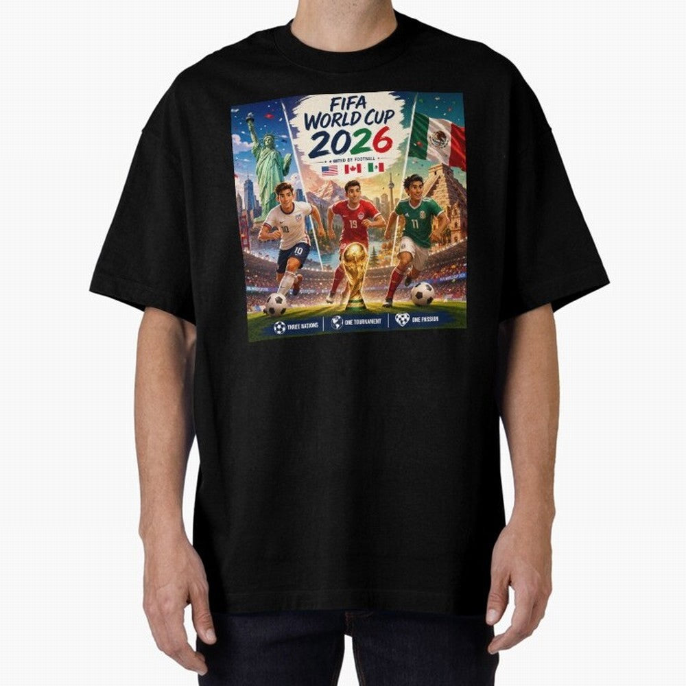 United by Football 2026 #football 2026 Oversized T-Shirt Turn Up for Match Day Hype around FIFA World Cup 2026, Messi, Argentina, France and Brazil, Stadium Memories, Football Loyalty, International Chants and Championship Tradition; Great for