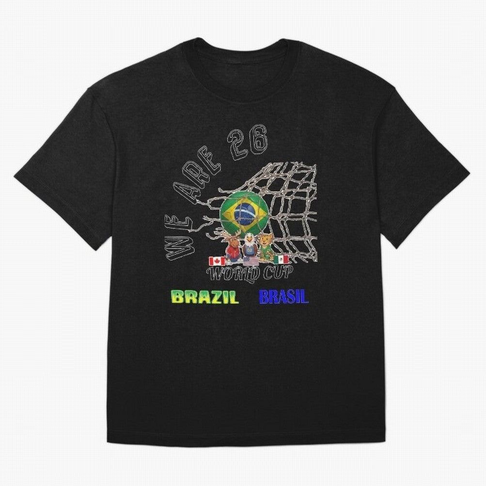World Cup 26 - Brazil Oversized T-Shirt Join Supporters Worldwide for Match Day Hype around FIFA World Cup 2026, Neymar, Argentina and Brazil, Football Festival Excitement, Trophy Ambitions, Country Rivalries and Star Player Buzz; Ideal for