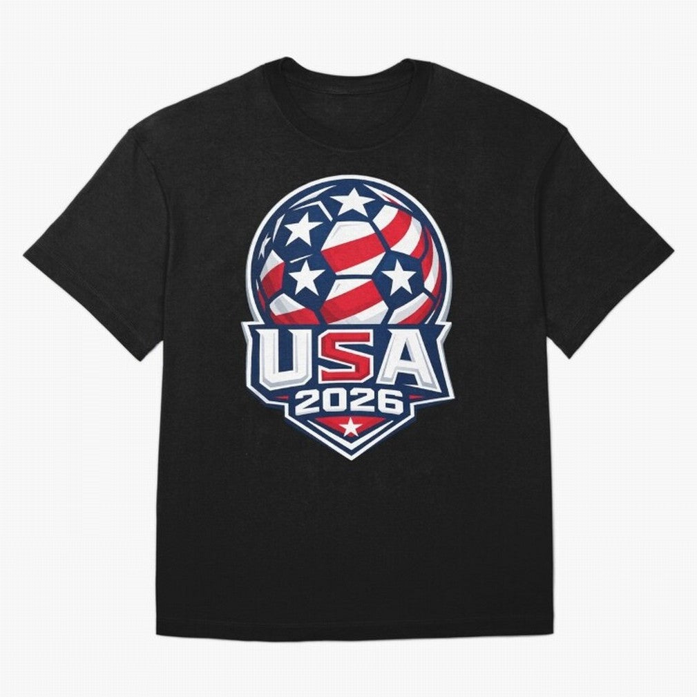 USA 2026 World Cup T-Shirt - Star Spangled Soccer Design - American Host Fan Tee Oversized T-Shirt Represent the Passion of the FIFA World Cup 2026 Group Stage Journey through Haaland Highlights, Spain Pride, Stadium Memories, Football Loyalty,