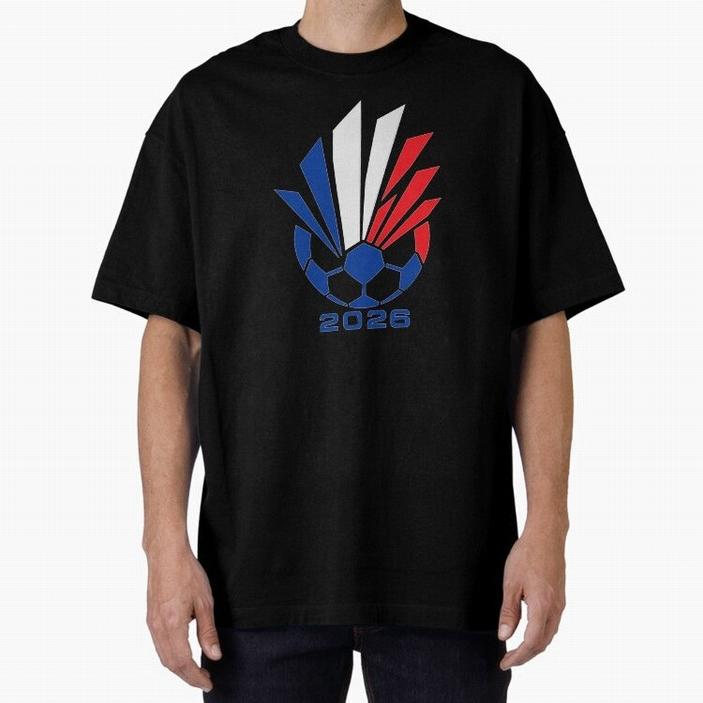 France Soccer 2026 Tricolor Burst Emblem Oversized T-Shirt Celebrate FIFA World Cup 2026 USA Canada Mexico Featuring Haaland, England Energy, Tournament Hype, Historic Matchups, Family Viewing Parties and Global Sports Pride; Created for Match Day