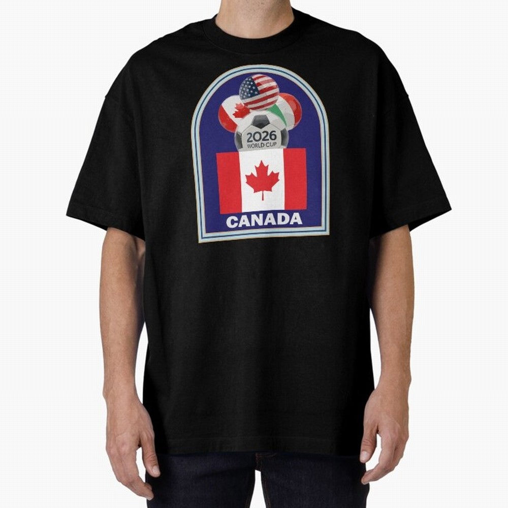 Canada 2026 Soccer T-shirt Oversized T-Shirt Carry the Colors and Pride of FIFA World Cup 2026 Group Stage for Fans of Mbappe and France, Bringing Match Day Excitement, Supporter Culture, Golden Goals and Global Football Passion; Perfect for Fans,