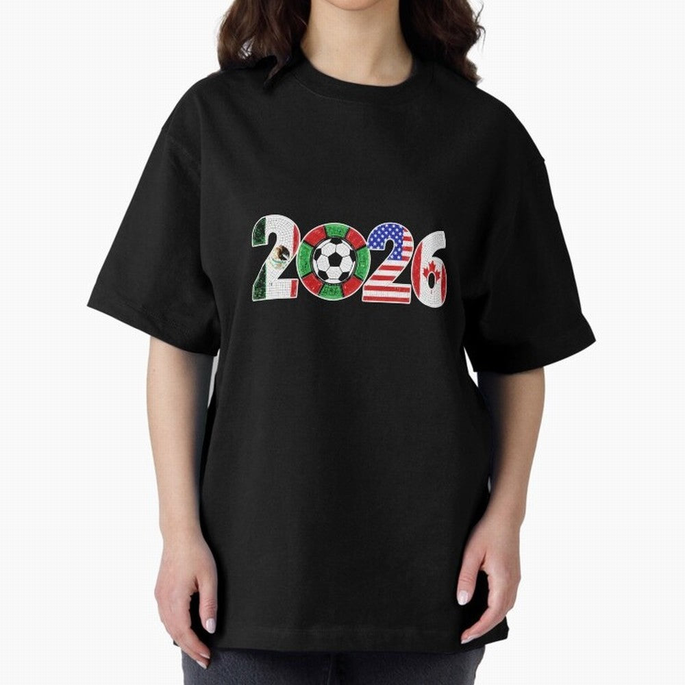 North American Soccer Spirit Team 2026 T-Shirt_82770209 Oversized T-Shirt Celebrate the Stars of FIFA World Cup 2026 USA Canada Mexico for Fans of Cristiano Ronaldo, Haaland and CR7 and England, France and Netherlands, Bringing Match Day