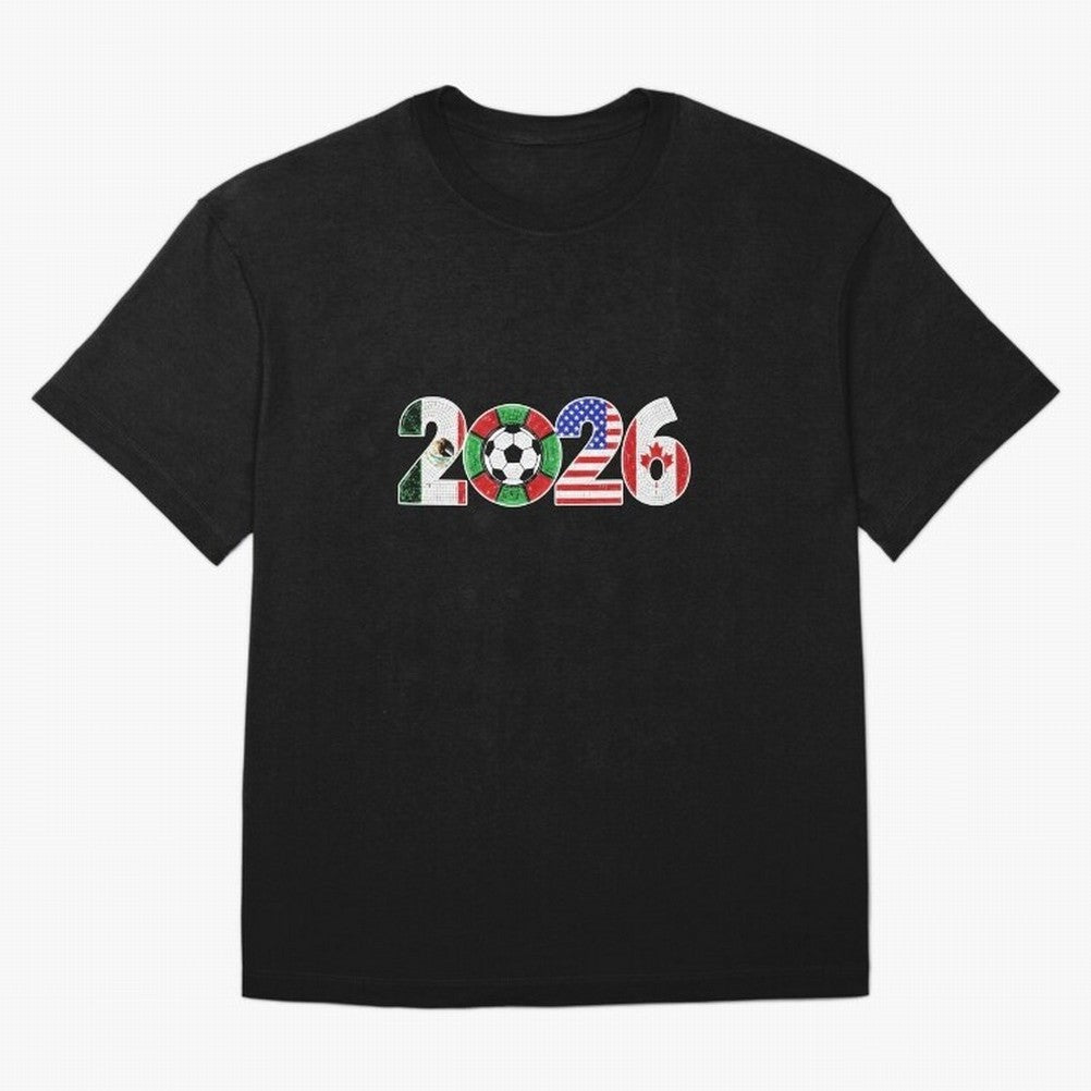 North American Soccer Spirit Team 2026 T-Shirt_82770209 Oversized T-Shirt Celebrate the Stars of FIFA World Cup 2026 USA Canada Mexico for Fans of Cristiano Ronaldo, Haaland and CR7 and England, France and Netherlands, Bringing Match Day
